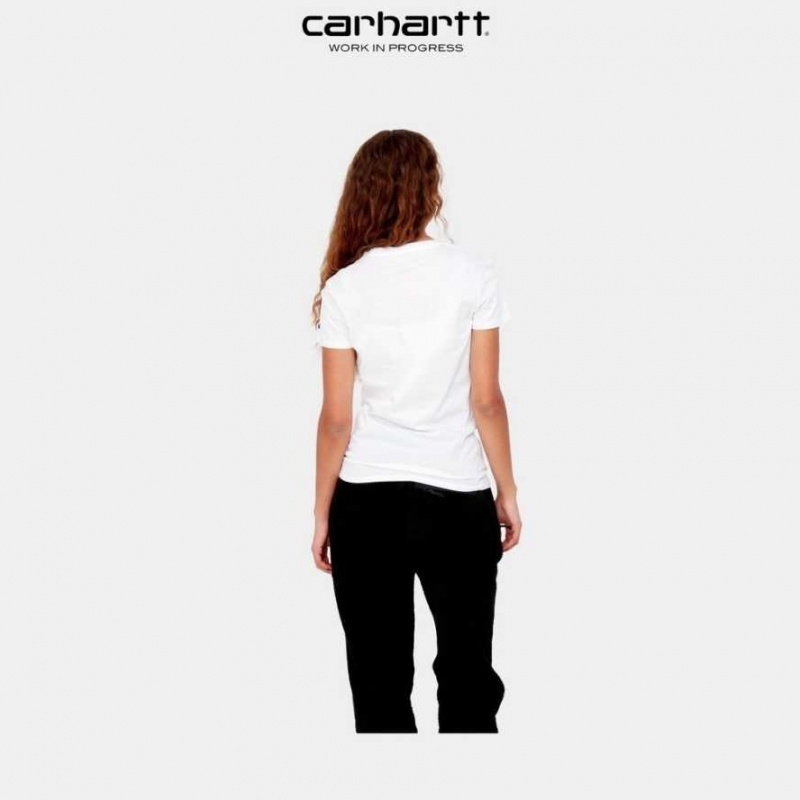 Blanche Carhartt Wip Basis T-Shirt - Danmark XTZ-2654398