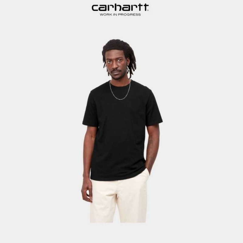 Noir Carhartt Wip Base T-Shirt - Danmark FZL-2391304