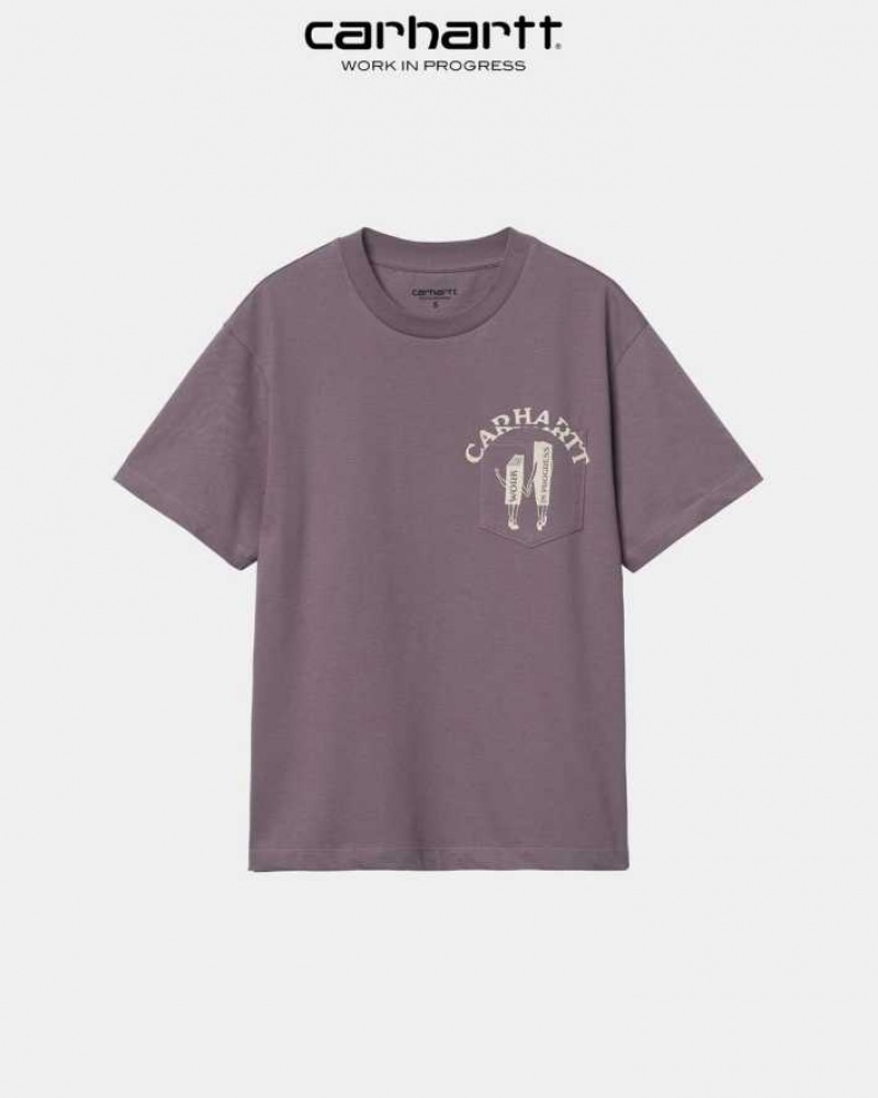 Misty Thistle Carhartt Wip Book Pocket T-Shirt Misty - Danmark XAS-3837123