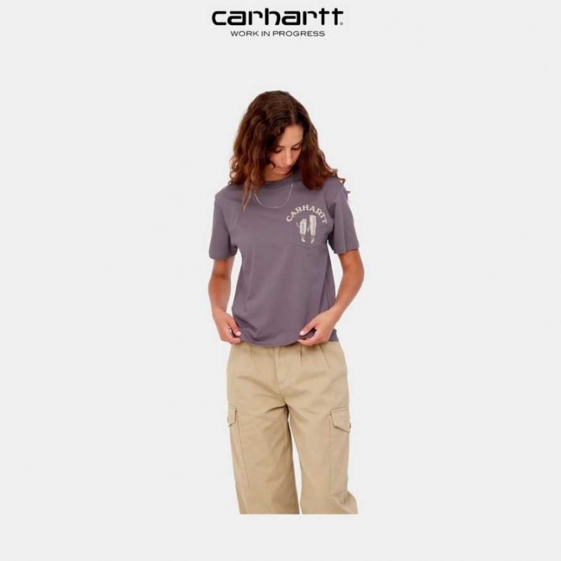 Misty Thistle Carhartt Wip Book Pocket T-Shirt Misty - Danmark XAS-3837123