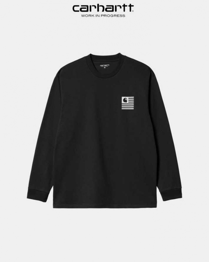 Vulcan Carhartt Wip Book State Long Sleeve T-Shirt - Danmark VEQ-0042918