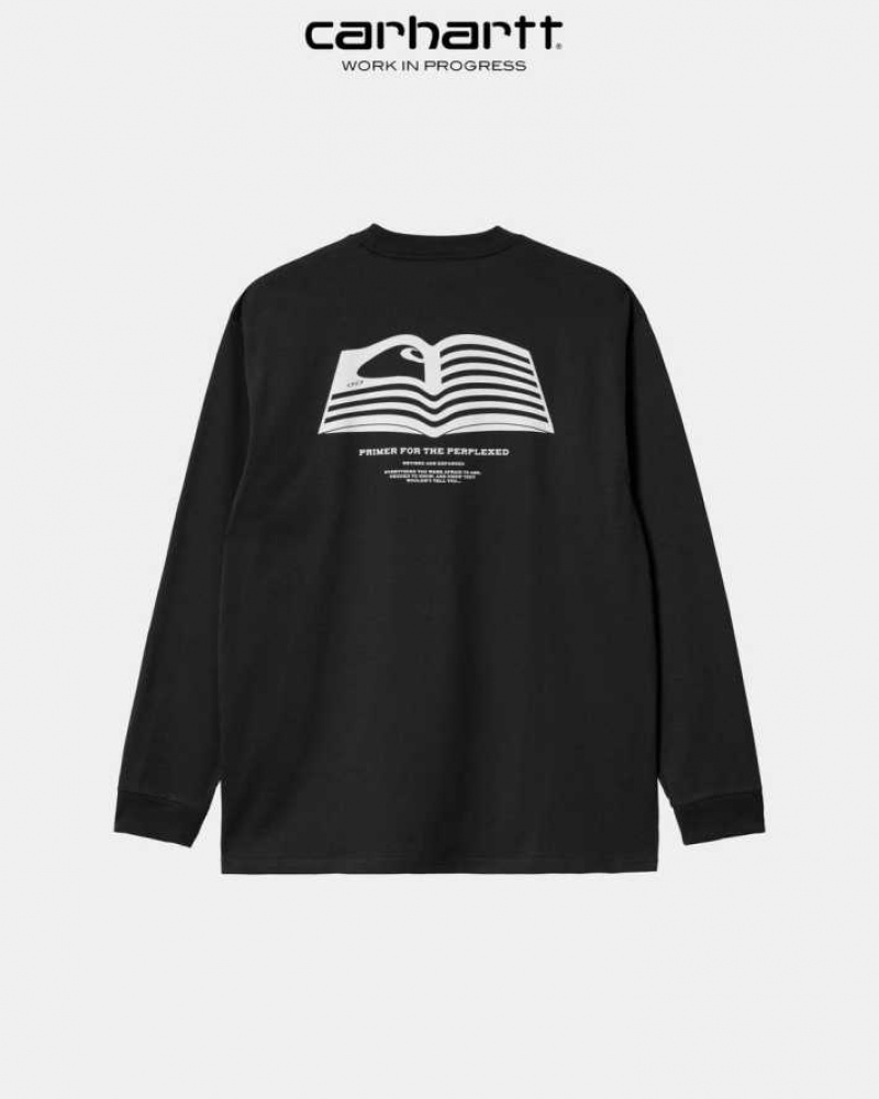 Vulcan Carhartt Wip Book State Long Sleeve T-Shirt - Danmark VEQ-0042918