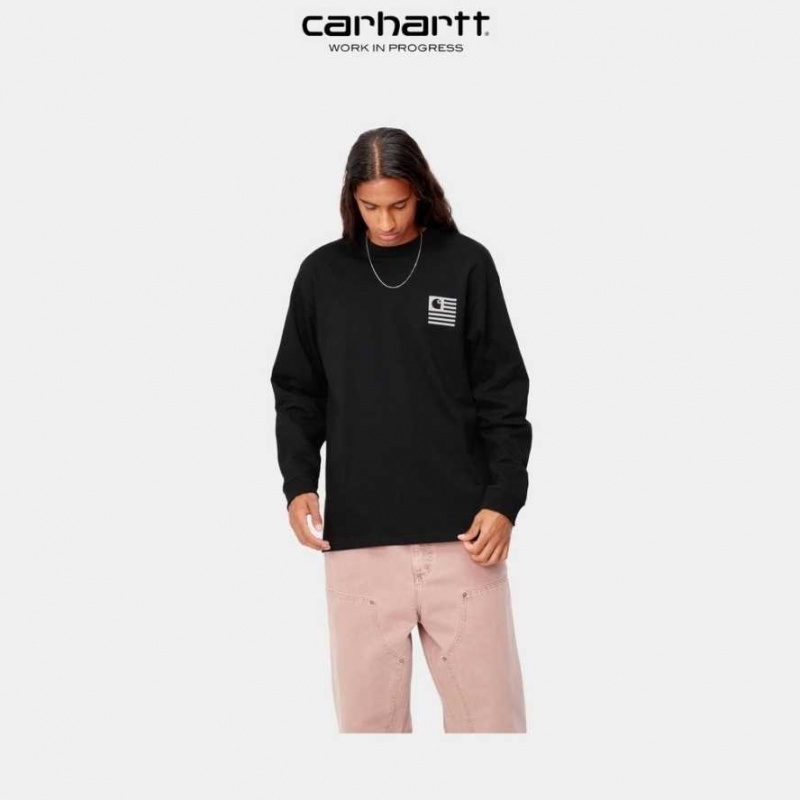 Vulcan Carhartt Wip Book State Long Sleeve T-Shirt - Danmark VEQ-0042918