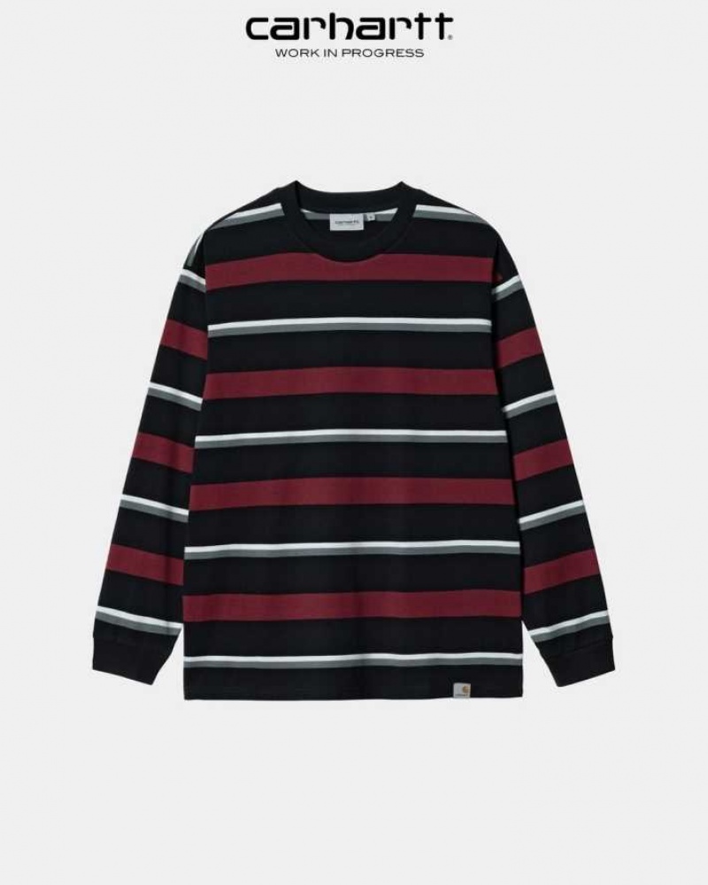 Corvina Carhartt Wip Bowman Stripe Long Sleeve T-Shirt - Danmark QBF-9704922