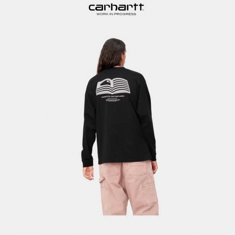 Vulcan Carhartt Wip Book State Long Sleeve T-Shirt - Danmark VEQ-0042918