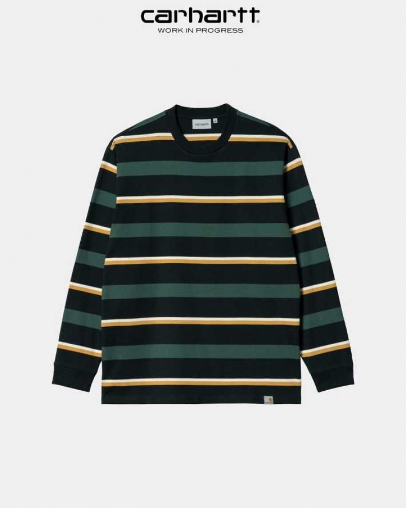 Juniper Carhartt Wip Bowman Stripe Long Sleeve T-Shirt - Danmark FWF-0725768