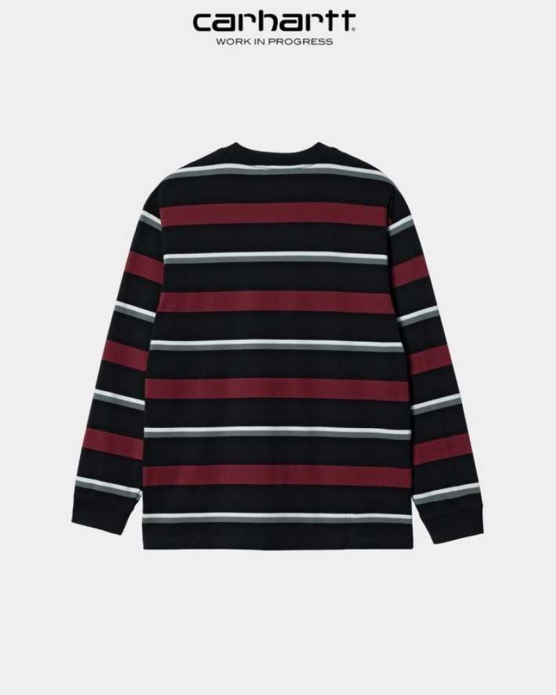 Corvina Carhartt Wip Bowman Stripe Long Sleeve T-Shirt - Danmark QBF-9704922