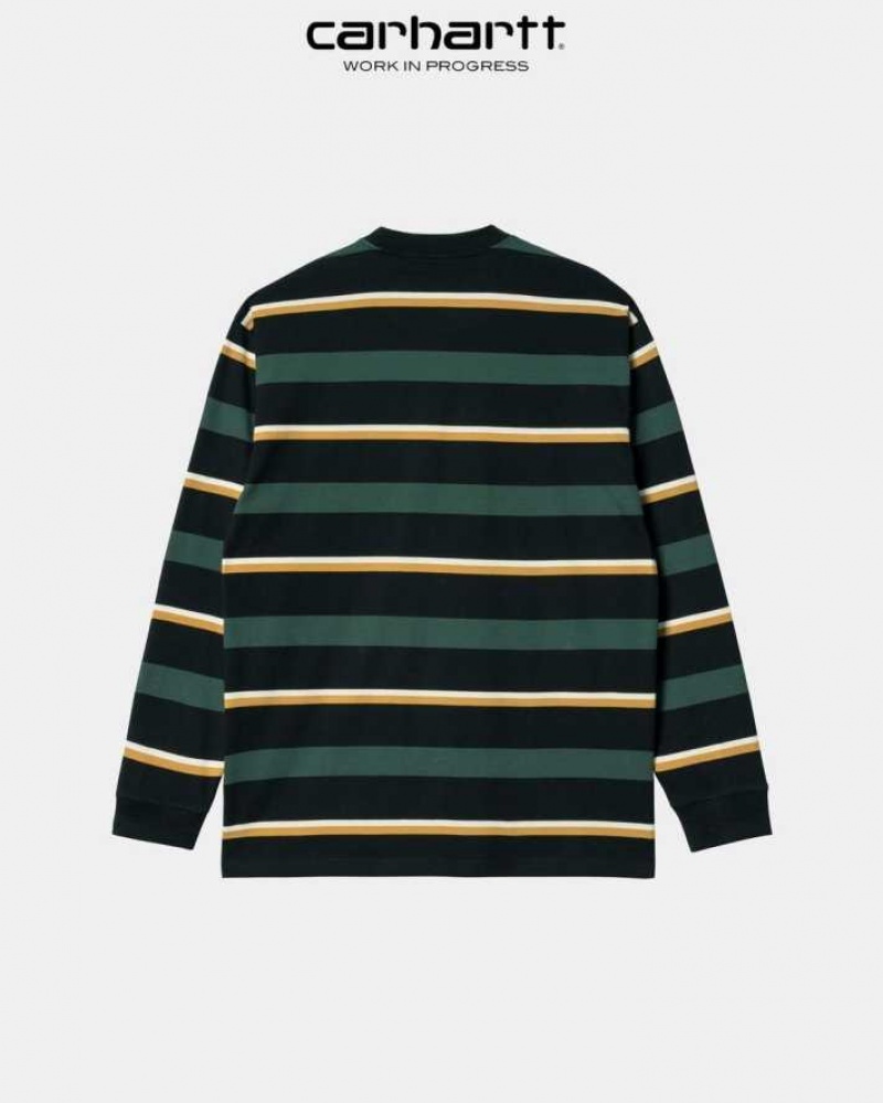 Juniper Carhartt Wip Bowman Stripe Long Sleeve T-Shirt - Danmark FWF-0725768