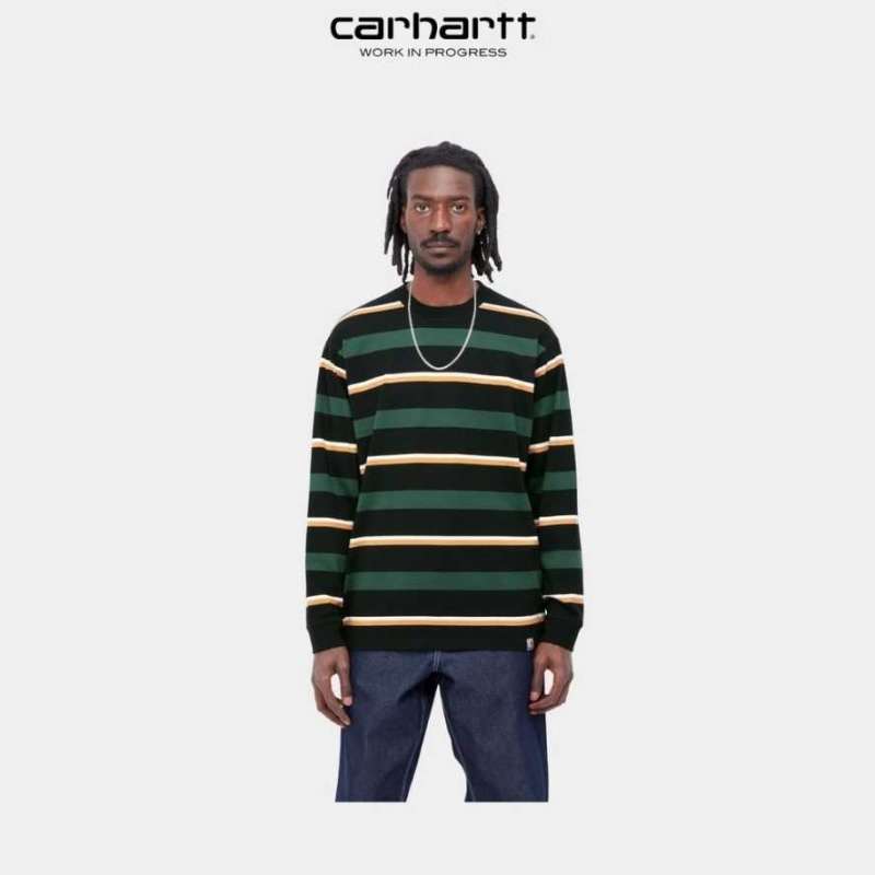 Juniper Carhartt Wip Bowman Stripe Long Sleeve T-Shirt - Danmark FWF-0725768