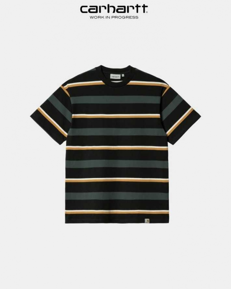 Juniper Carhartt Wip Bowman Stripe T-Shirt - Danmark ISX-1242742