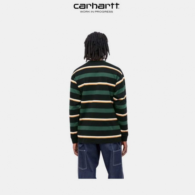 Juniper Carhartt Wip Bowman Stripe Long Sleeve T-Shirt - Danmark FWF-0725768