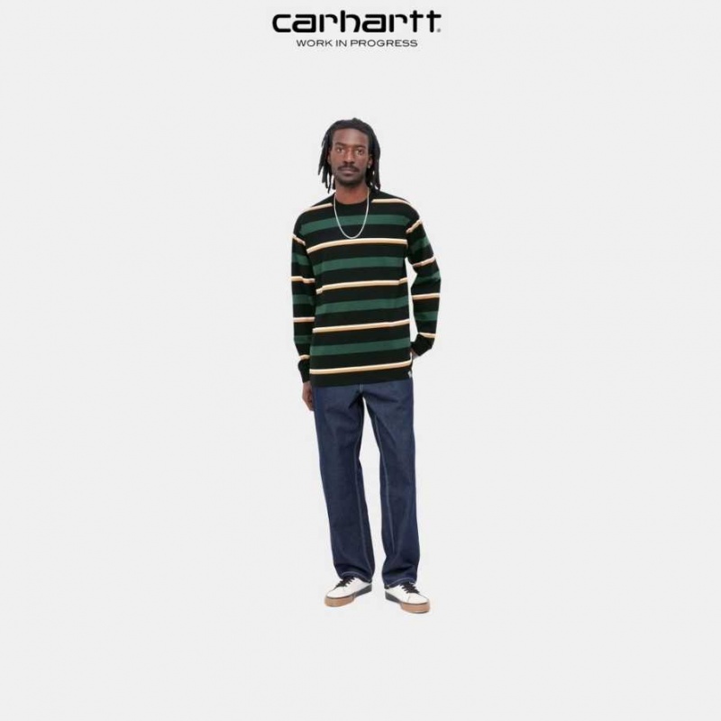 Juniper Carhartt Wip Bowman Stripe Long Sleeve T-Shirt - Danmark FWF-0725768