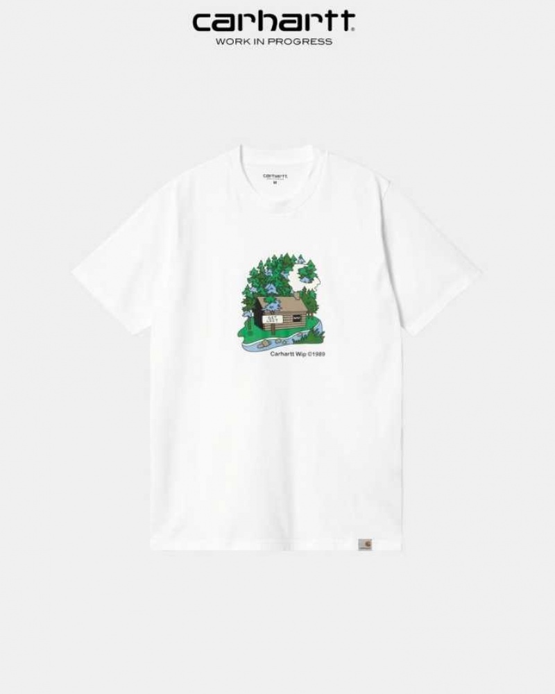 Blanche Carhartt Wip Cabin T-Shirt - Danmark HYT-7875334