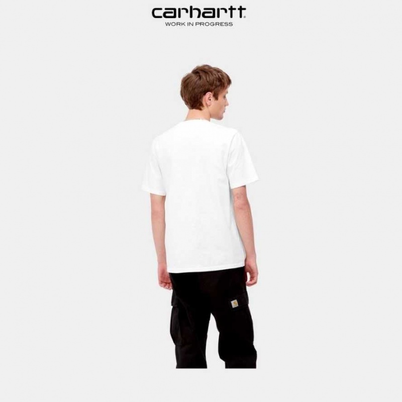 Blanche Carhartt Wip Cabin T-Shirt - Danmark HYT-7875334