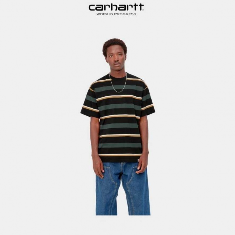 Juniper Carhartt Wip Bowman Stripe T-Shirt - Danmark ISX-1242742