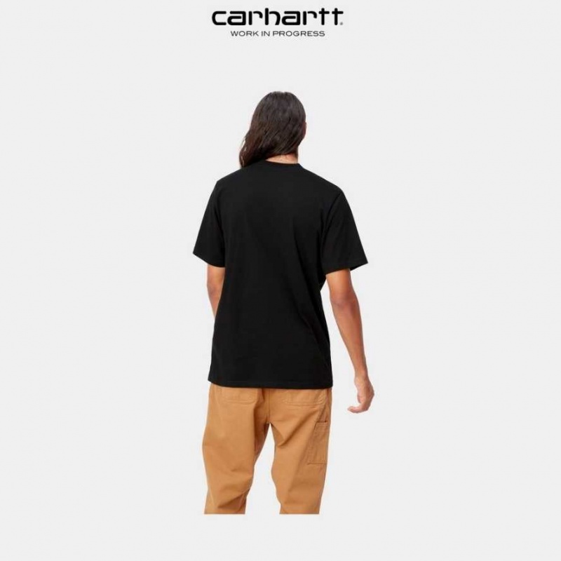 Noir Carhartt Wip Cabin T-Shirt - Danmark JGT-2433958