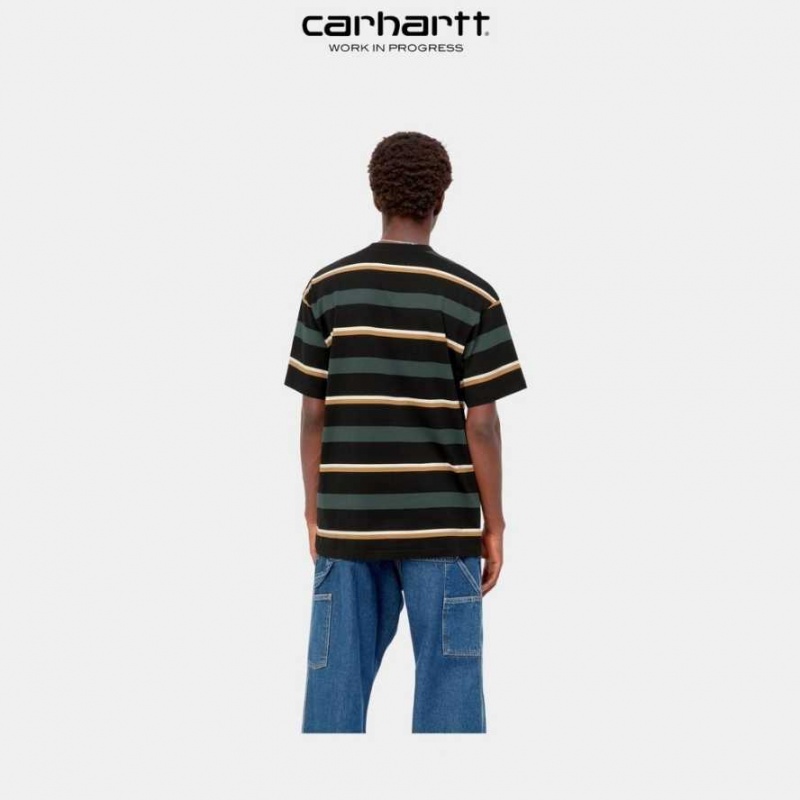 Juniper Carhartt Wip Bowman Stripe T-Shirt - Danmark ISX-1242742