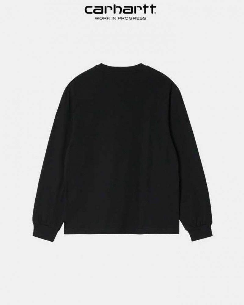 Noir Carhartt Wip Casey Long Sleeve T-Shirt - Danmark DFO-4443433