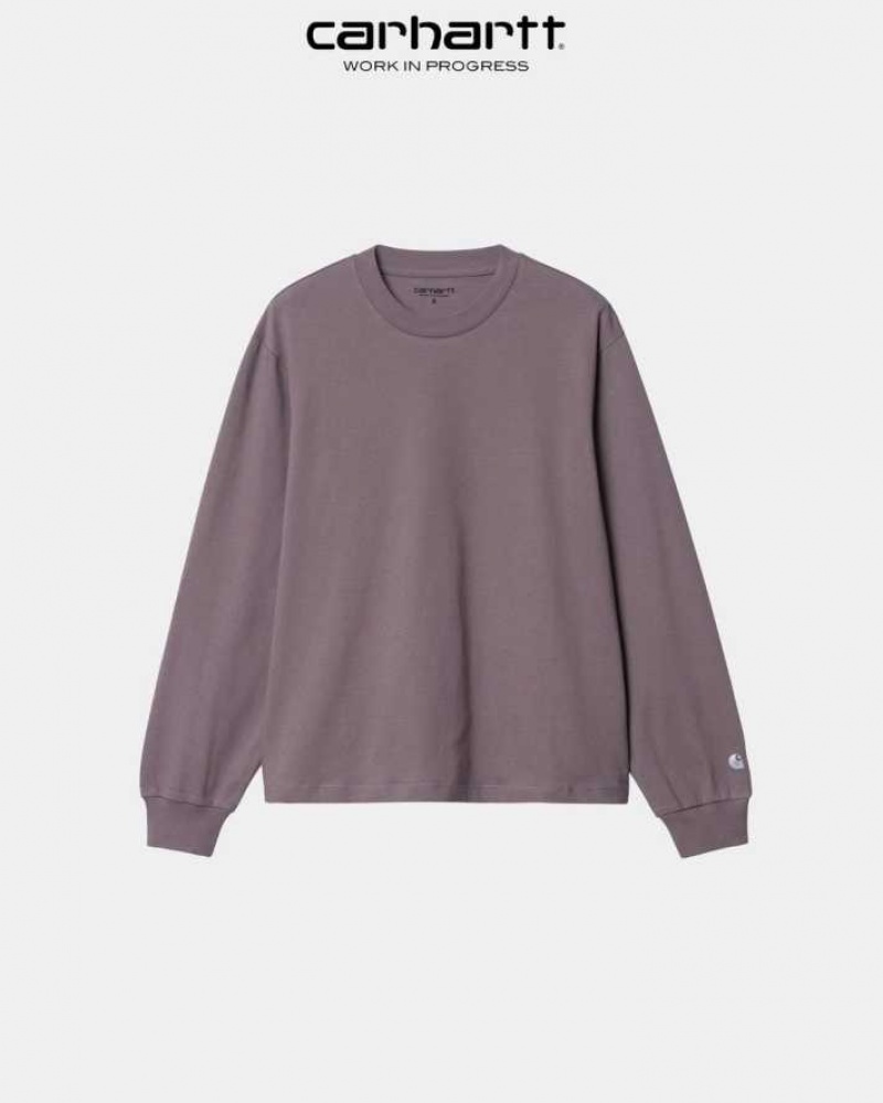 Misty Thistle Carhartt Wip Casey Long Sleeve T-Shirt Misty - Danmark SIK-9651408