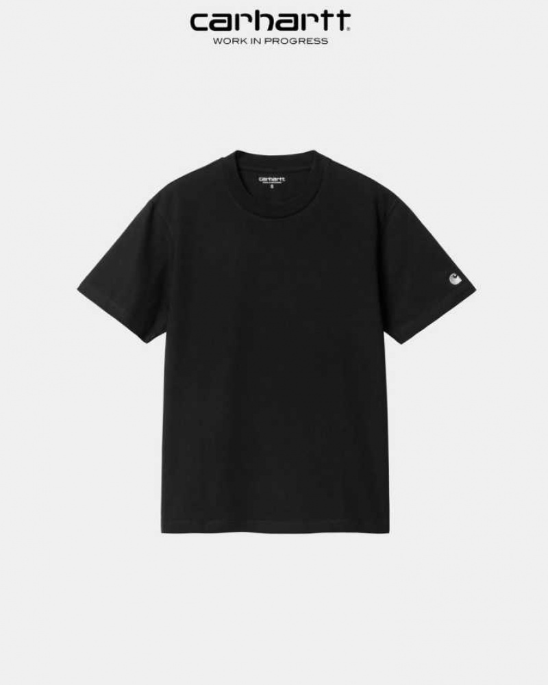 Noir Carhartt Wip Casey T-Shirt - Danmark XCZ-3235164