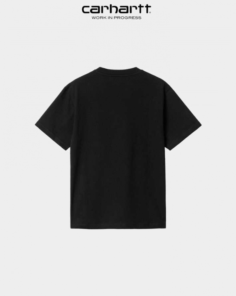 Noir Carhartt Wip Casey T-Shirt - Danmark XCZ-3235164