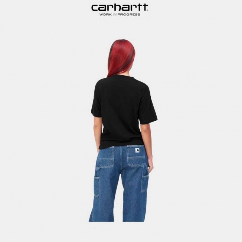 Noir Carhartt Wip Casey T-Shirt - Danmark XCZ-3235164