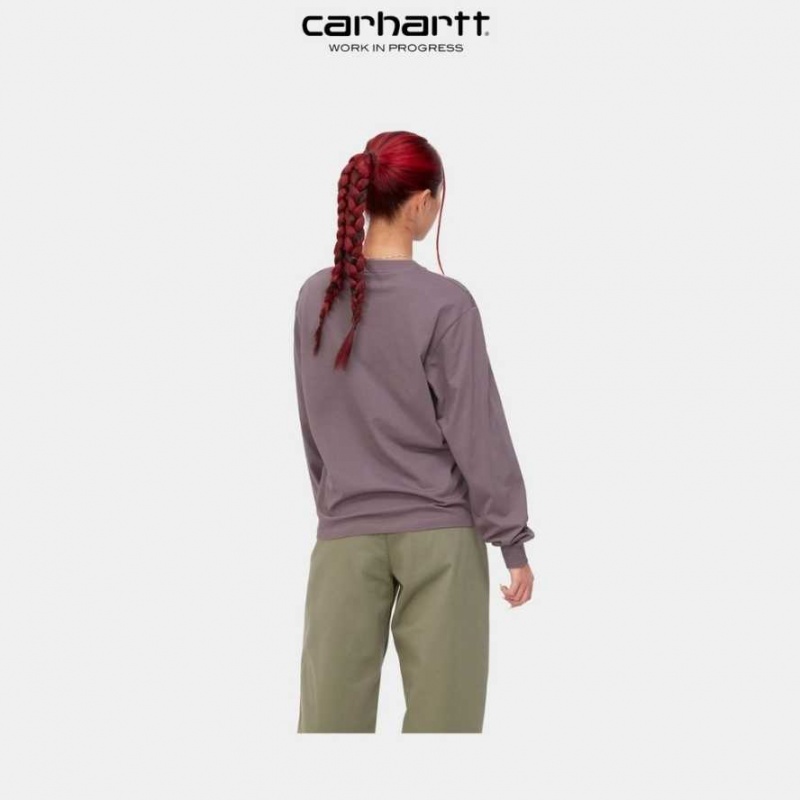 Misty Thistle Carhartt Wip Casey Long Sleeve T-Shirt Misty - Danmark SIK-9651408