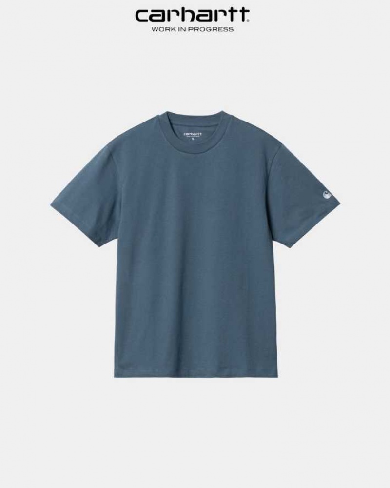 Bleu Carhartt Wip Casey T-Shirt - Danmark PWI-6790329