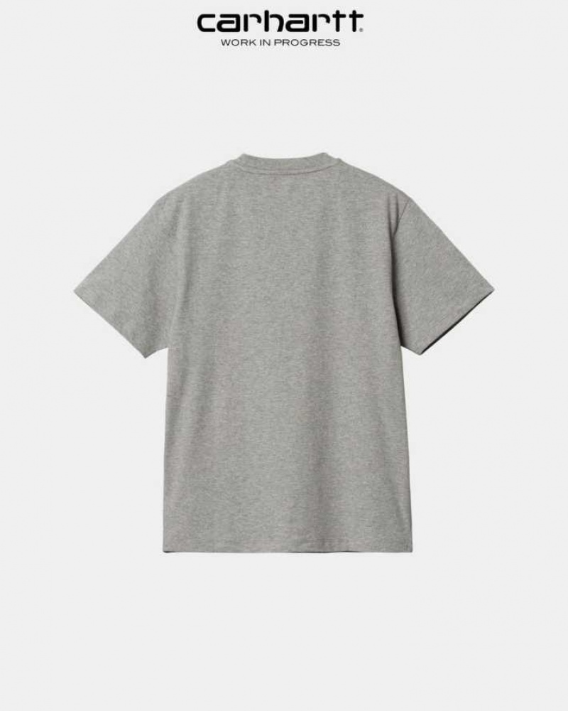 Grise Carhartt Wip Casey T-Shirt - Danmark QJC-5011135