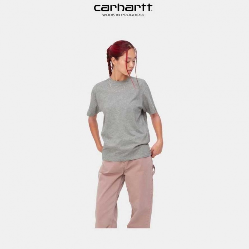 Grise Carhartt Wip Casey T-Shirt - Danmark QJC-5011135