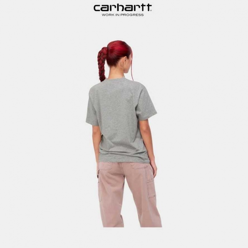 Grise Carhartt Wip Casey T-Shirt - Danmark QJC-5011135