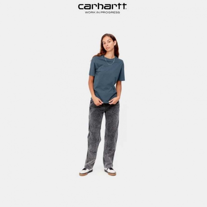 Bleu Carhartt Wip Casey T-Shirt - Danmark PWI-6790329