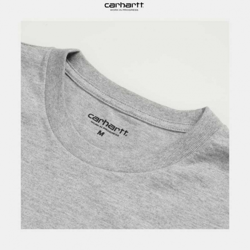 Grise Carhartt Wip Chase Long Sleeve T-Shirt - Danmark BKU-4711197