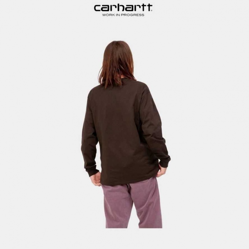 Noir Carhartt Wip Chase Long Sleeve T-Shirt - Danmark MSM-6731184