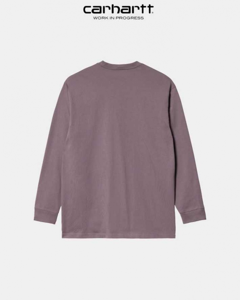 Misty Thistle Carhartt Wip Chase Long Sleeve T-Shirt Misty - Danmark XVF-5470275