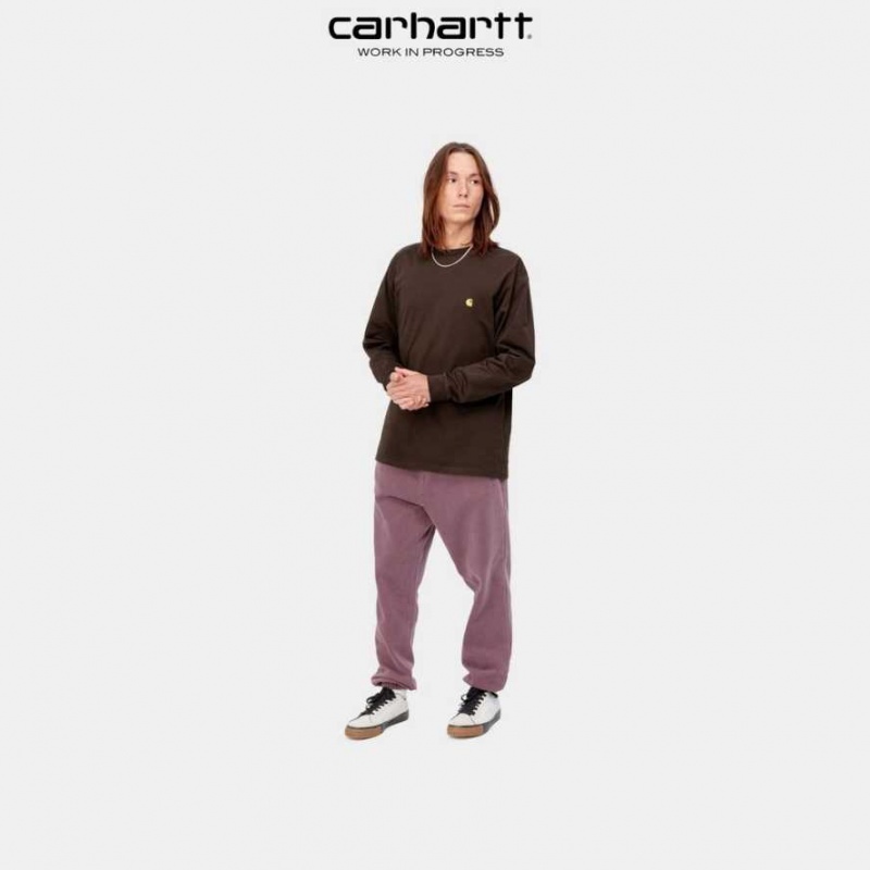 Noir Carhartt Wip Chase Long Sleeve T-Shirt - Danmark MSM-6731184