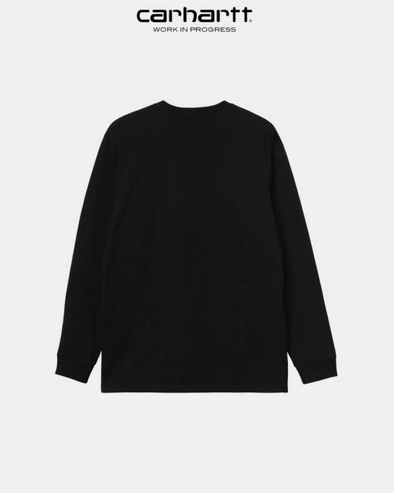 Noir Carhartt Wip Chase Long Sleeve T-Shirt - Danmark RPZ-4969533