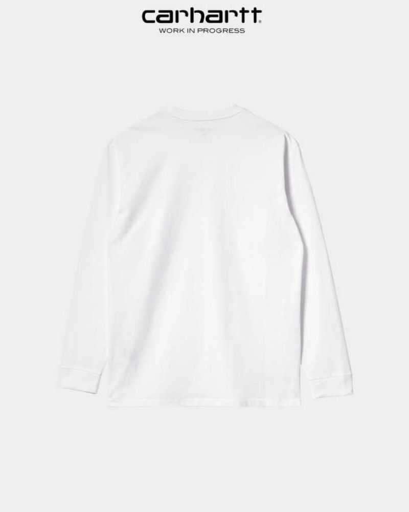 Blanche Carhartt Wip Chase Long Sleeve T-Shirt - Danmark RFU-6313154