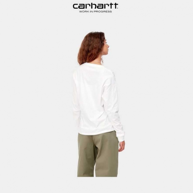 Blanche Carhartt Wip Chase Long Sleeve T-Shirt - Danmark RUK-5584388