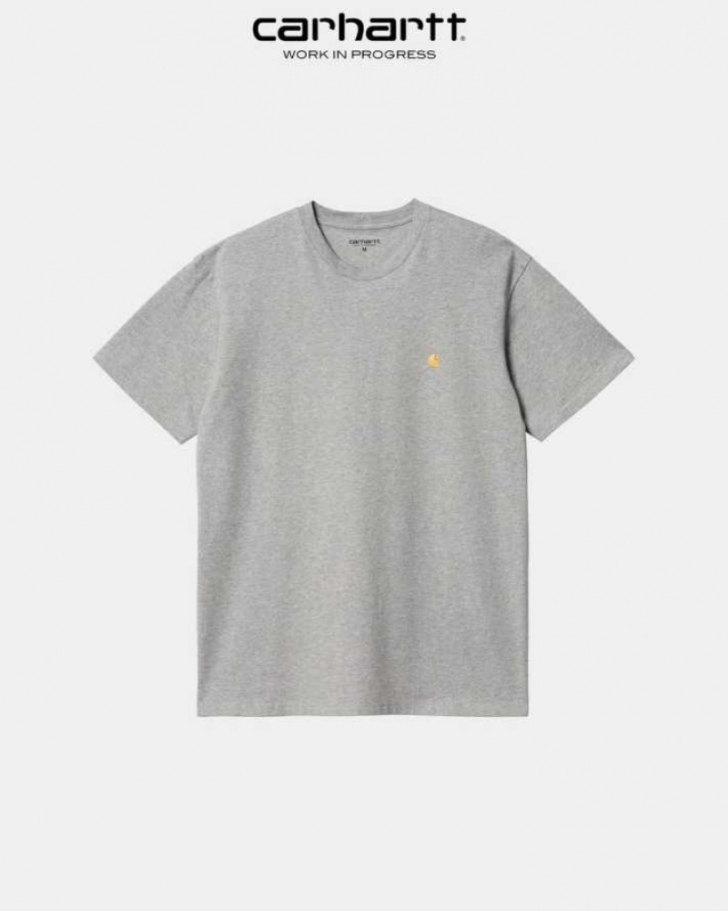 Grise Carhartt Wip Chase T-Shirt - Danmark YCS-8513575