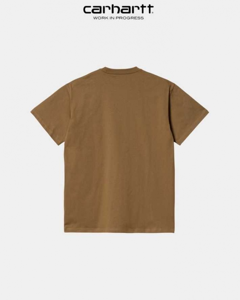 Marron Carhartt Wip Chase T-Shirt - Danmark KAW-7929397