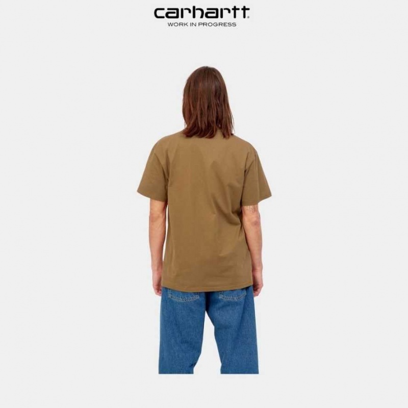 Marron Carhartt Wip Chase T-Shirt - Danmark KAW-7929397