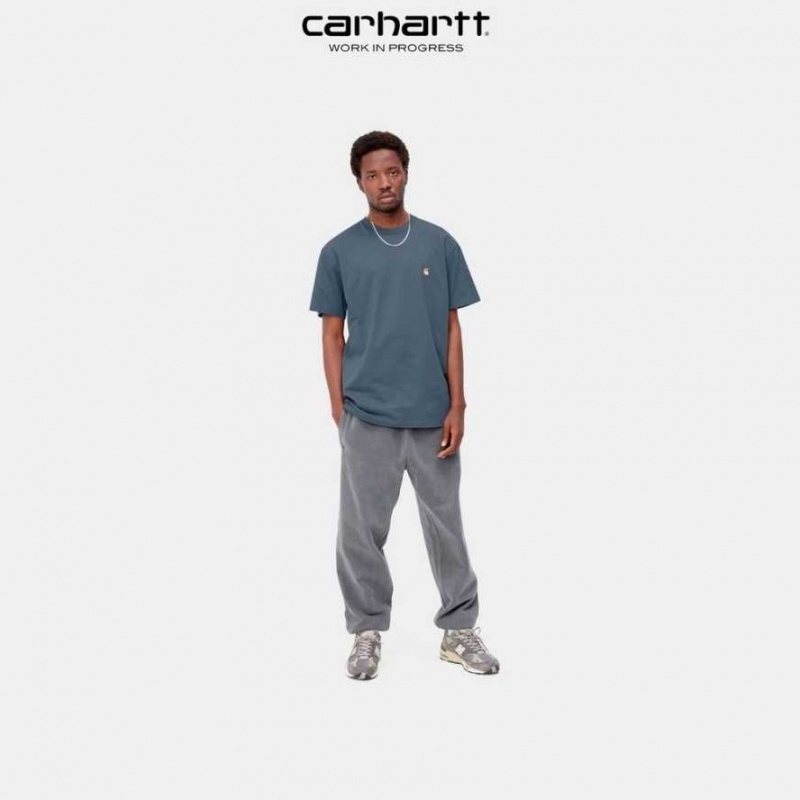 Bleu Carhartt Wip Chase T-Shirt - Danmark JWI-9978625