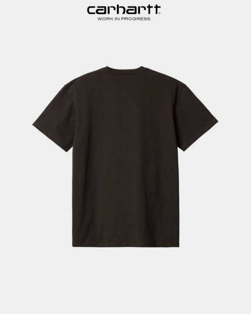 Noir Carhartt Wip Chase T-Shirt - Danmark IME-4809439