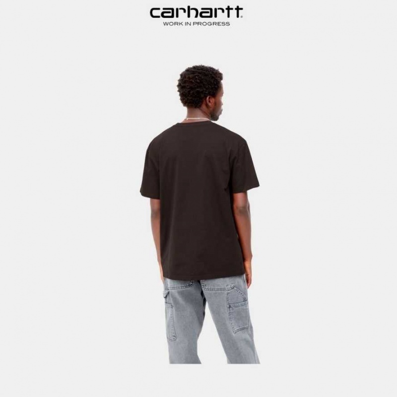 Noir Carhartt Wip Chase T-Shirt - Danmark IME-4809439