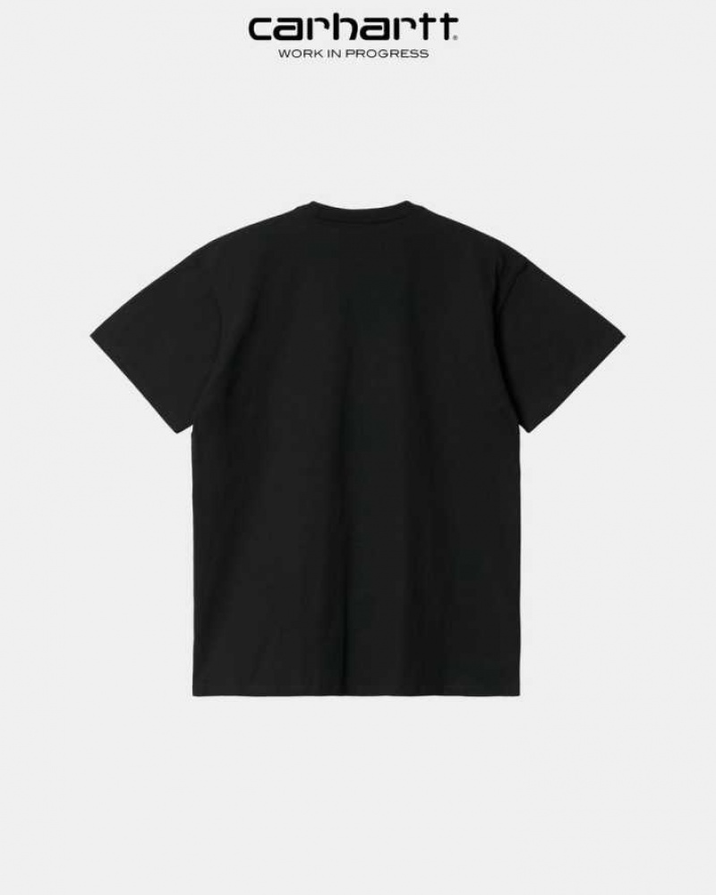 Noir Carhartt Wip Chase T-Shirt - Danmark UJY-0477482