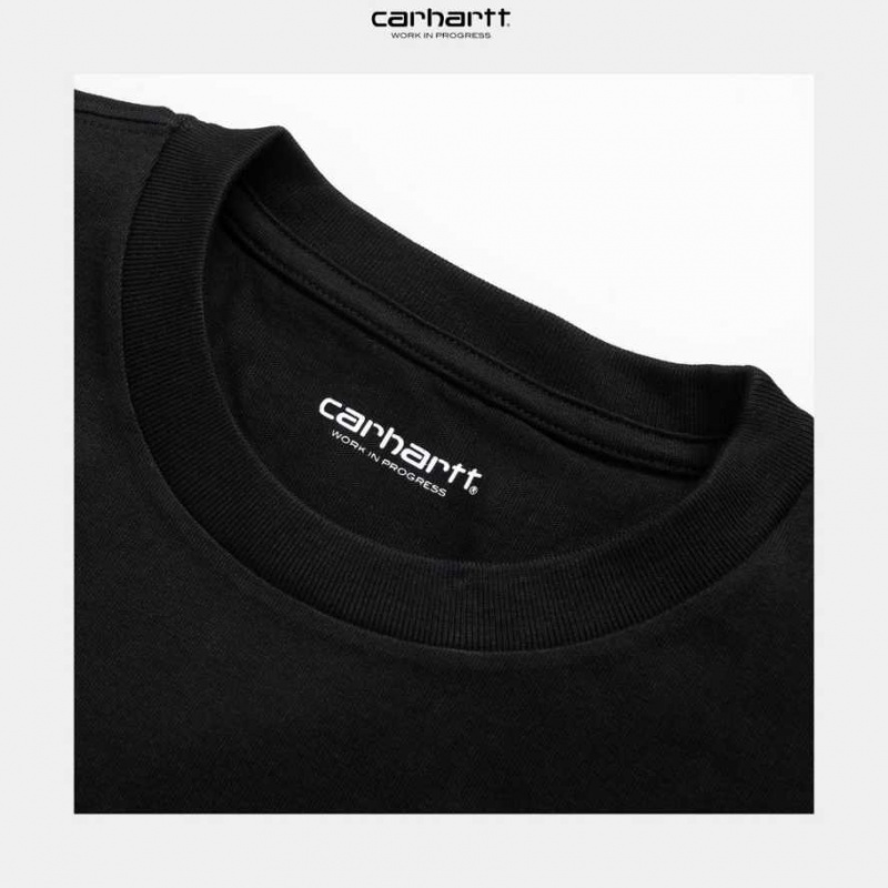 Noir Carhartt Wip Chase T-Shirt - Danmark UJY-0477482