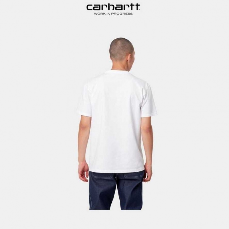 Blanche Carhartt Wip Chase T-Shirt - Danmark FEJ-8906438