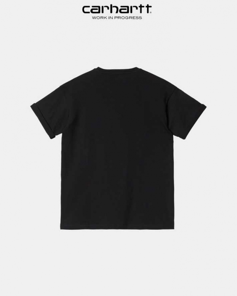 Noir Carhartt Wip Chase T-Shirt - Danmark XGL-3276382