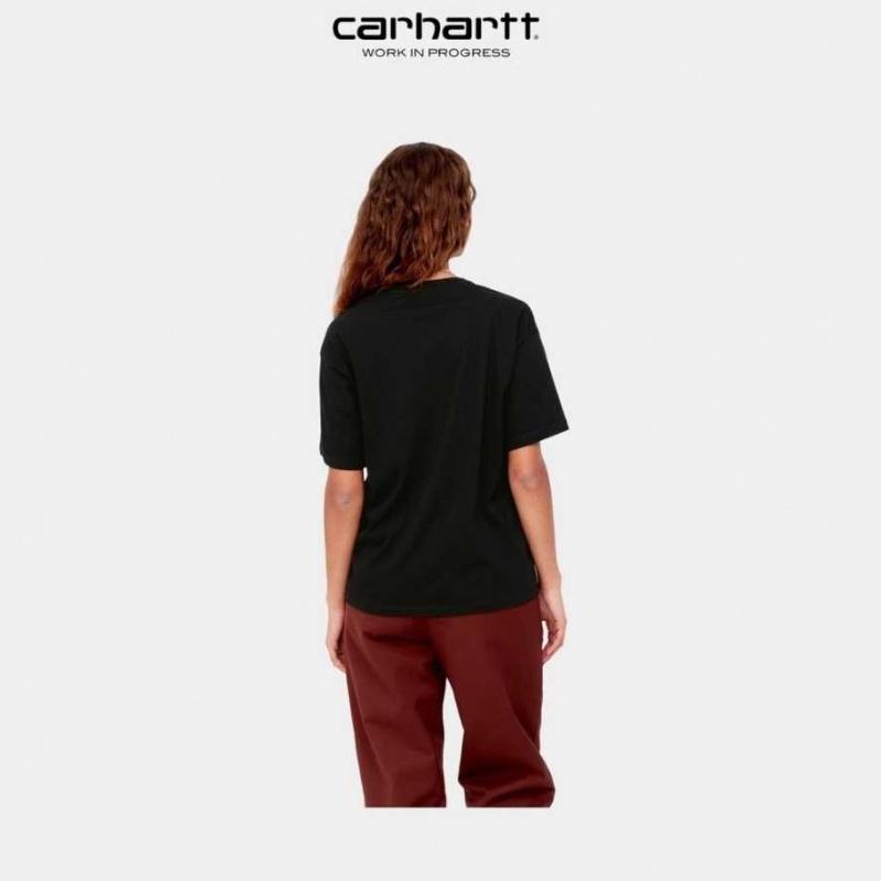 Noir Carhartt Wip Chase T-Shirt - Danmark XGL-3276382